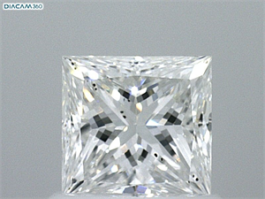 Picture of Natural Diamond 0.90 Carats, Princess with  Cut, E Color, SI1 Clarity and Certified by GIA