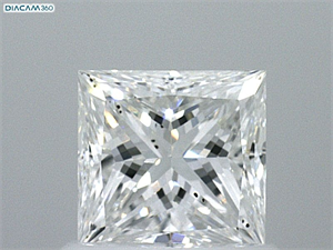 Picture of Natural Diamond 0.90 Carats, Princess with  Cut, E Color, SI1 Clarity and Certified by GIA