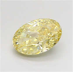 Picture of Lab Grown Diamond 1.40 Carats, Oval with  Cut, Fancy Intense Yellow Color, VVS2 Clarity and Certified by IGI