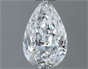 Natural Diamond 0.50 Carats, Pear with  Cut, E Color, VVS2 Clarity and Certified by GIA