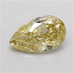 Picture of Lab Grown Diamond 2.54 Carats, Pear with  Cut, Fancy Yellow Color, VS2 Clarity and Certified by IGI