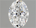Natural Diamond 0.90 Carats, Oval with  Cut, D Color, VS2 Clarity and Certified by GIA