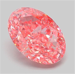 Picture of Lab Grown Diamond 2.09 Carats, Oval with  Cut, Fancy Vivid Pink Color, VS1 Clarity and Certified by IGI