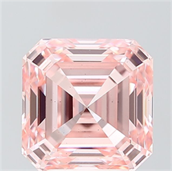 Picture of Lab Grown Diamond 4.04 Carats, Asscher with  Cut, Fancy Intense Pink Color, VS2 Clarity and Certified by IGI