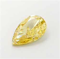 Picture of Lab Grown Diamond 2.01 Carats, Pear with  Cut, Fancy Intense Yellow Color, VVS2 Clarity and Certified by IGI