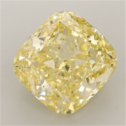 Picture of Lab Grown Diamond 7.03 Carats, Cushion with  Cut, Fancy Vivid Yellow Color, VVS2 Clarity and Certified by IGI