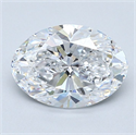Natural Diamond 1.70 Carats, Oval with  Cut, D Color, VS1 Clarity and Certified by GIA