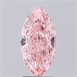 Picture of Lab Grown Diamond 2.02 Carats, Marquise with  Cut, Fancy Vivid Pink Color, VS1 Clarity and Certified by IGI