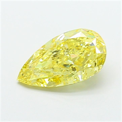 Picture of Lab Grown Diamond 3.01 Carats, Pear with  Cut, Fancy Vivid Yellow Color, VS2 Clarity and Certified by IGI