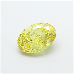 Picture of Lab Grown Diamond 2.01 Carats, Oval with  Cut, Fancy Intense Yellow Color, VS2 Clarity and Certified by IGI