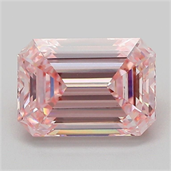 Picture of Lab Grown Diamond 2.08 Carats, Emerald with  Cut, Fancy Intense Pink Color, VVS2 Clarity and Certified by IGI
