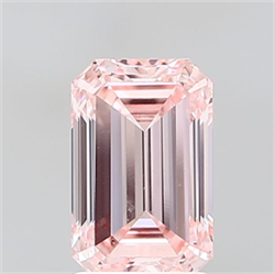 Picture of Lab Grown Diamond 2.00 Carats, Emerald with  Cut, Fancy Intense Pink Color, VVS2 Clarity and Certified by IGI