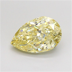 Picture of Lab Grown Diamond 2.08 Carats, Pear with  Cut, Fancy Yellow Color, VS2 Clarity and Certified by IGI