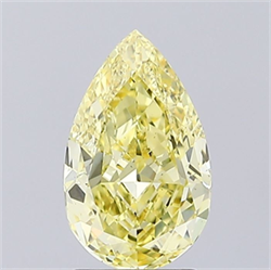 Picture of Lab Grown Diamond 2.02 Carats, Pear with  Cut, Fancy Intense Yellow Color, VS1 Clarity and Certified by IGI