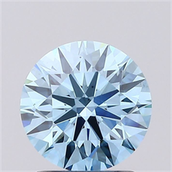 Picture of Lab Grown Diamond 1.51 Carats, Round with Excellent Cut, Fancy Vivid Blue Color, VS2 Clarity and Certified by IGI