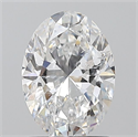 Natural Diamond 1.20 Carats, Oval with  Cut, D Color, SI2 Clarity and Certified by GIA