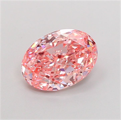 Picture of Lab Grown Diamond 2.19 Carats, Oval with  Cut, Fancy Vivid Pink Color, VVS1 Clarity and Certified by IGI