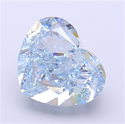 Picture of Lab Grown Diamond 3.01 Carats, Heart with  Cut, Fancy Intense Blue Color, VVS2 Clarity and Certified by IGI