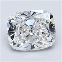 Diamante Natural 5.20 quilates, Del cojín , Color E, claridad VS1 y certificado GIA