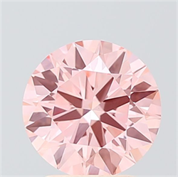 Picture of Lab Grown Diamond 2.01 Carats, Round with Ideal Cut, Fancy Vivid Pink Color, VVS2 Clarity and Certified by IGI