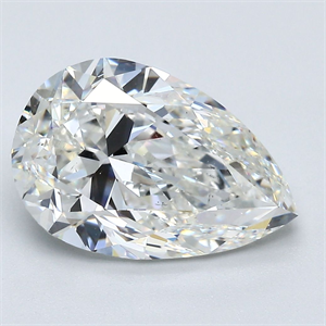 Picture of Natural Diamond 4.01 Carats, Pear with  Cut, H Color, SI1 Clarity and Certified by GIA