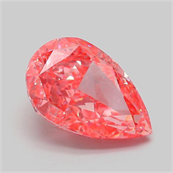 Picture of Lab Grown Diamond 3.74 Carats, Pear with  Cut, Fancy Vivid Pink Color, VVS2 Clarity and Certified by IGI