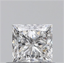 Natural Diamond 0.50 Carats, Princess with  Cut, D Color, VS2 Clarity and Certified by GIA