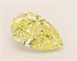 Picture of Lab Grown Diamond 1.55 Carats, Pear with  Cut, Fancy Intense Yellow Color, VS1 Clarity and Certified by IGI