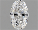 Natural Diamond 0.50 Carats, Oval with  Cut, D Color, VS2 Clarity and Certified by GIA