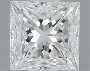 Picture of Natural Diamond 0.52 Carats, Princess with  Cut, E Color, VS1 Clarity and Certified by GIA