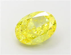 Picture of Lab Grown Diamond 3.07 Carats, Oval with  Cut, Fancy Vivid Yellow Color, VVS2 Clarity and Certified by IGI