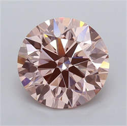 Picture of Lab Grown Diamond 1.52 Carats, Round with Ideal Cut, Fancy Vivid Pink Color, VVS2 Clarity and Certified by IGI