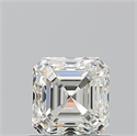 Natural Diamond 0.90 Carats, Asscher with  Cut, K Color, VVS1 Clarity and Certified by GIA