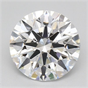 Lab Grown Diamond 2.07 Carats, Round with Ideal Cut, D Color, VVS1 Clarity and Certified by IGI
