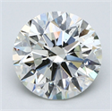 Natural Diamond 3.01 Carats, Round with Excellent Cut, K Color, SI2 Clarity and Certified by GIA