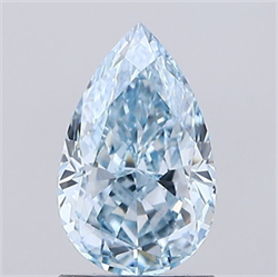 Picture of Lab Grown Diamond 1.52 Carats, Pear with  Cut, Fancy Vivid Blue Color, VS1 Clarity and Certified by IGI