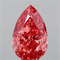 Picture of Lab Grown Diamond 5.26 Carats, Pear with  Cut, Fancy Vivid Pink Color, VS1 Clarity and Certified by IGI