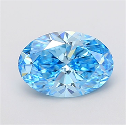 Picture of Lab Grown Diamond 3.06 Carats, Oval with  Cut, Fancy Vivid Blue Color, VVS2 Clarity and Certified by IGI