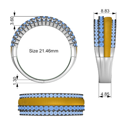 Natural diamonds anniversary or cocktail ring