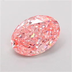 Picture of Lab Grown Diamond 2.73 Carats, Oval with  Cut, Fancy Vivid Pink Color, VVS2 Clarity and Certified by IGI