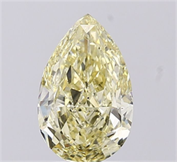 Picture of Lab Grown Diamond 1.62 Carats, Pear with  Cut, Fancy Yellow Color, VS2 Clarity and Certified by IGI