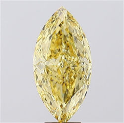 Picture of Lab Grown Diamond 6.55 Carats, Marquise with  Cut, Fancy Vivid Yellow Color, VS2 Clarity and Certified by IGI