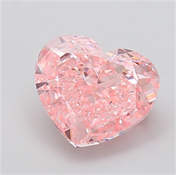 Picture of Lab Grown Diamond 5.01 Carats, Heart with  Cut, Fancy Vivid Pink Color, VS2 Clarity and Certified by IGI
