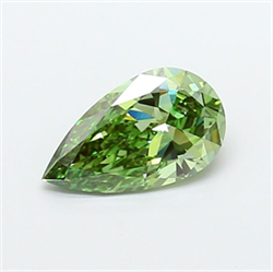 Picture of Lab Grown Diamond 1.51 Carats, Pear with  Cut, Fancy Vivid Green Color, VS2 Clarity and Certified by IGI