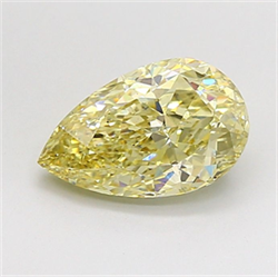 Picture of Lab Grown Diamond 2.09 Carats, Pear with  Cut, Fancy Yellow Color, VS2 Clarity and Certified by IGI