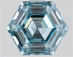 Picture of Lab Grown Diamond 1.57 Carats, HEXAGONAL with  Cut, Fancy Vivid Blue Color, VS1 Clarity and Certified by IGI
