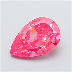 Picture of Lab Grown Diamond 1.35 Carats, Pear with  Cut, Fancy Vivid Pink Color, VVS1 Clarity and Certified by IGI