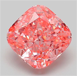 Picture of Lab Grown Diamond 3.01 Carats, CUSHION MODIFIED with  Cut, Fancy Vivid Pink Color, VVS2 Clarity and Certified by IGI