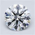 Natural Diamond 1.93 Carats, Round with Excellent Cut, D Color, VVS1 Clarity and Certified by GIA