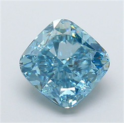 Picture of Lab Grown Diamond 2.83 Carats, CUSHION MODIFIED with  Cut, Fancy Vivid Blue Color, VS1 Clarity and Certified by IGI
